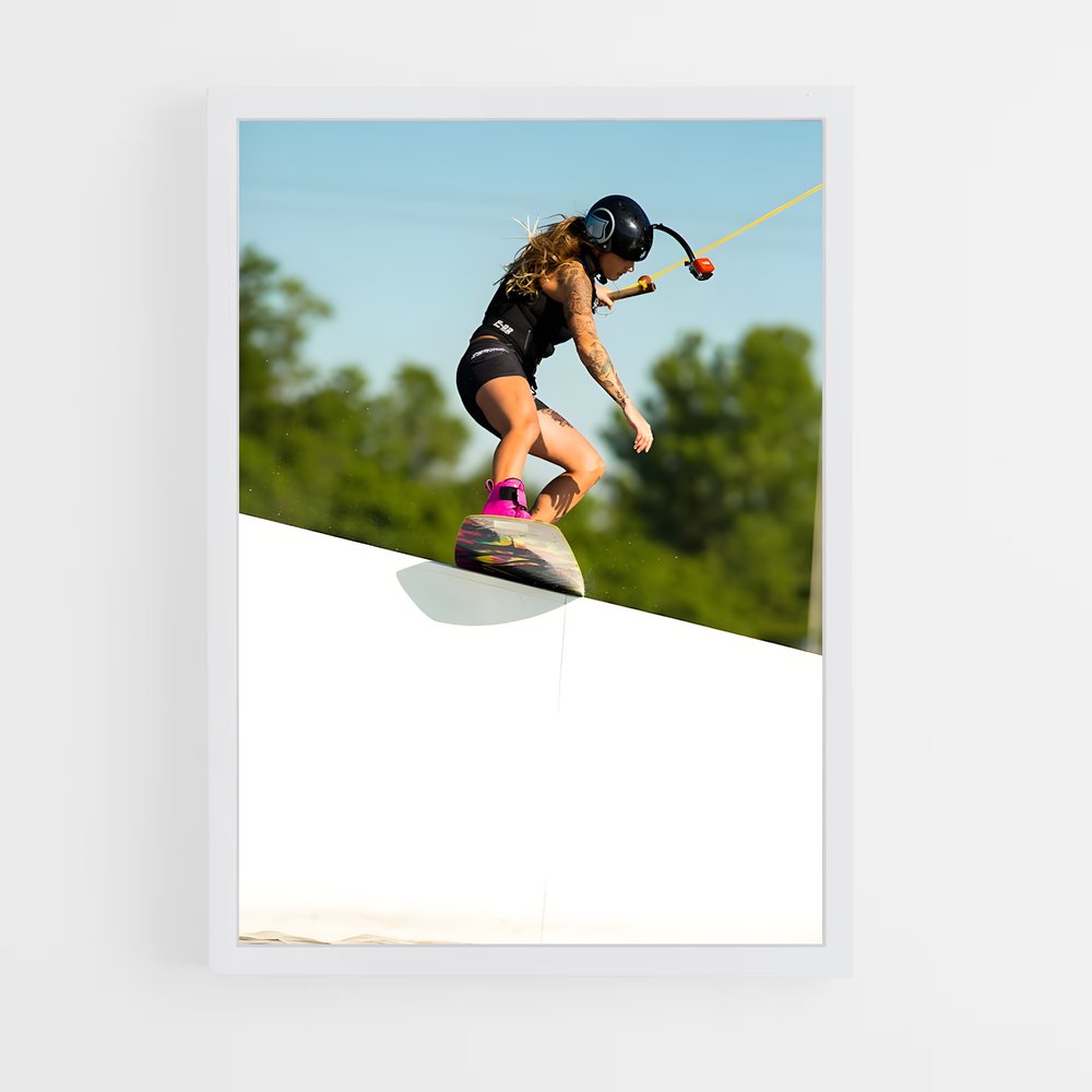 Poster Wake & Ride – affiche Wakeboarding (vue 3)
